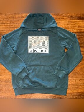 Kid’s Nike Teal Crewneck Hoodie with Front Logo Size L 12/13